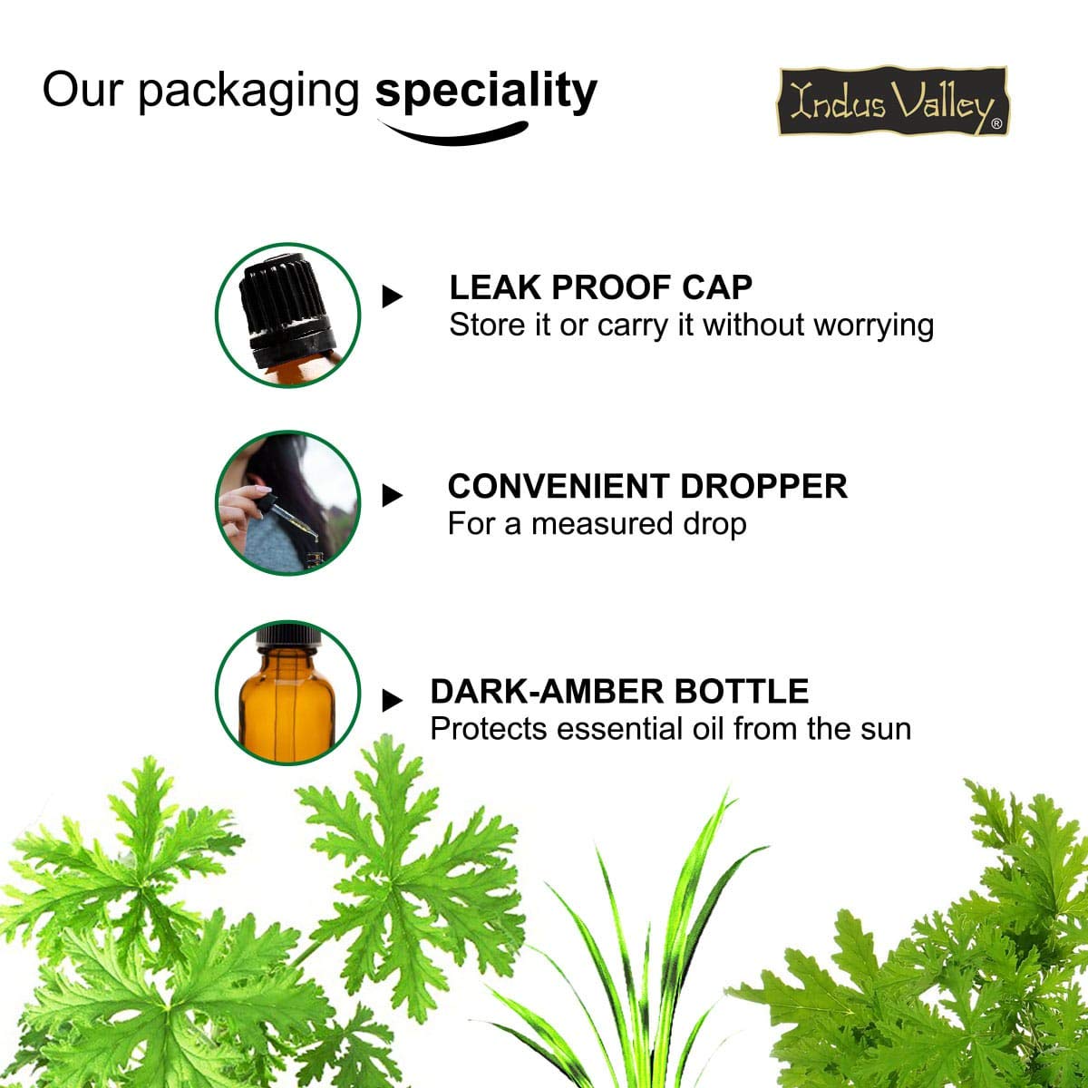 Indus Valley 100% Pure Natural & Organic, Undiluted citronella Essential Oil with Glass Dropper for Skin, Hair Care -15ml