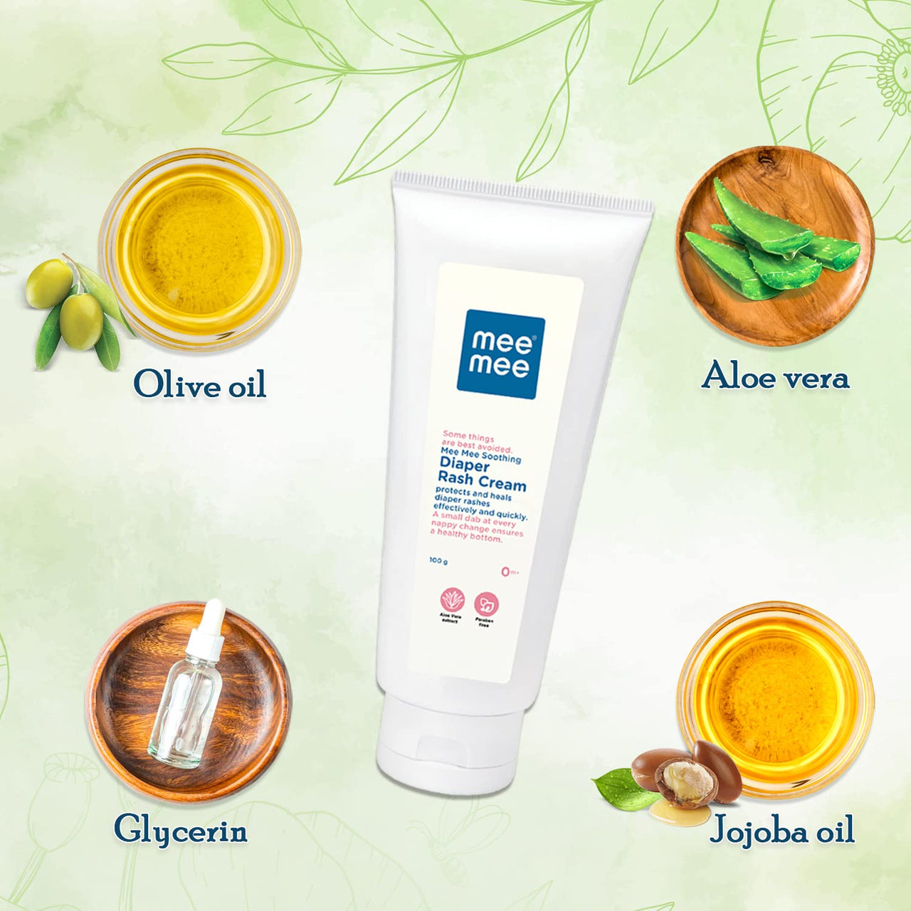 Mee Mee Baby Nappy Cream Duo: Natural Diaper Rash Relief with Aloe Vera | 100g x 2 Pack