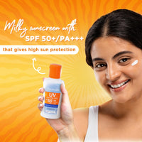Spawake UV Cut Silky Milk Sunscreen SPF 50 PA++++ | No white cast, Sweat & Water-Resistant | Lightweight & Non-Sticky Formula| High Sun Protection