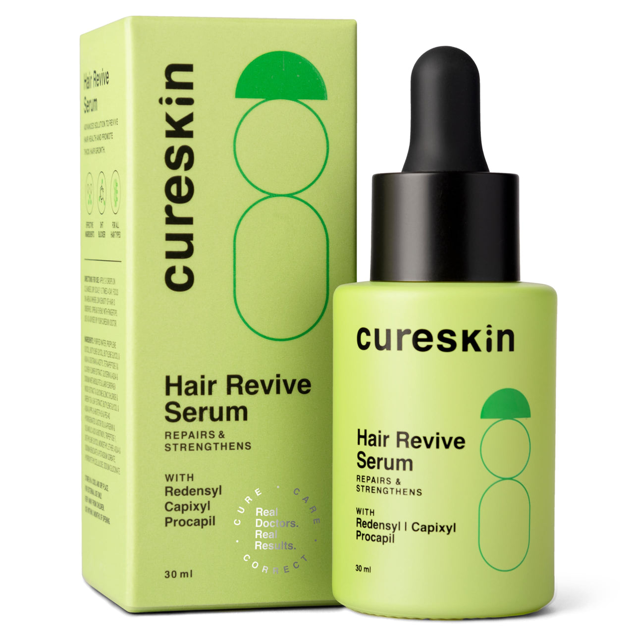 Cureskin Hair Revive Serum for Women and Men | Growth Serum to Restore Density & Strength With Redensyl, Capixyl & Procapil, 30 ml (Pack of 1)