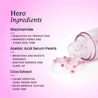 Foxtale Oil Balancing Moisturizer with Niacinamide, Azelaic Acid Pearls & Cica | 8+ Hours Shine-Free Hydration, Pearlescent Glow, Smooth Texture | Lightweight & Non-Comedogenic | 50ml