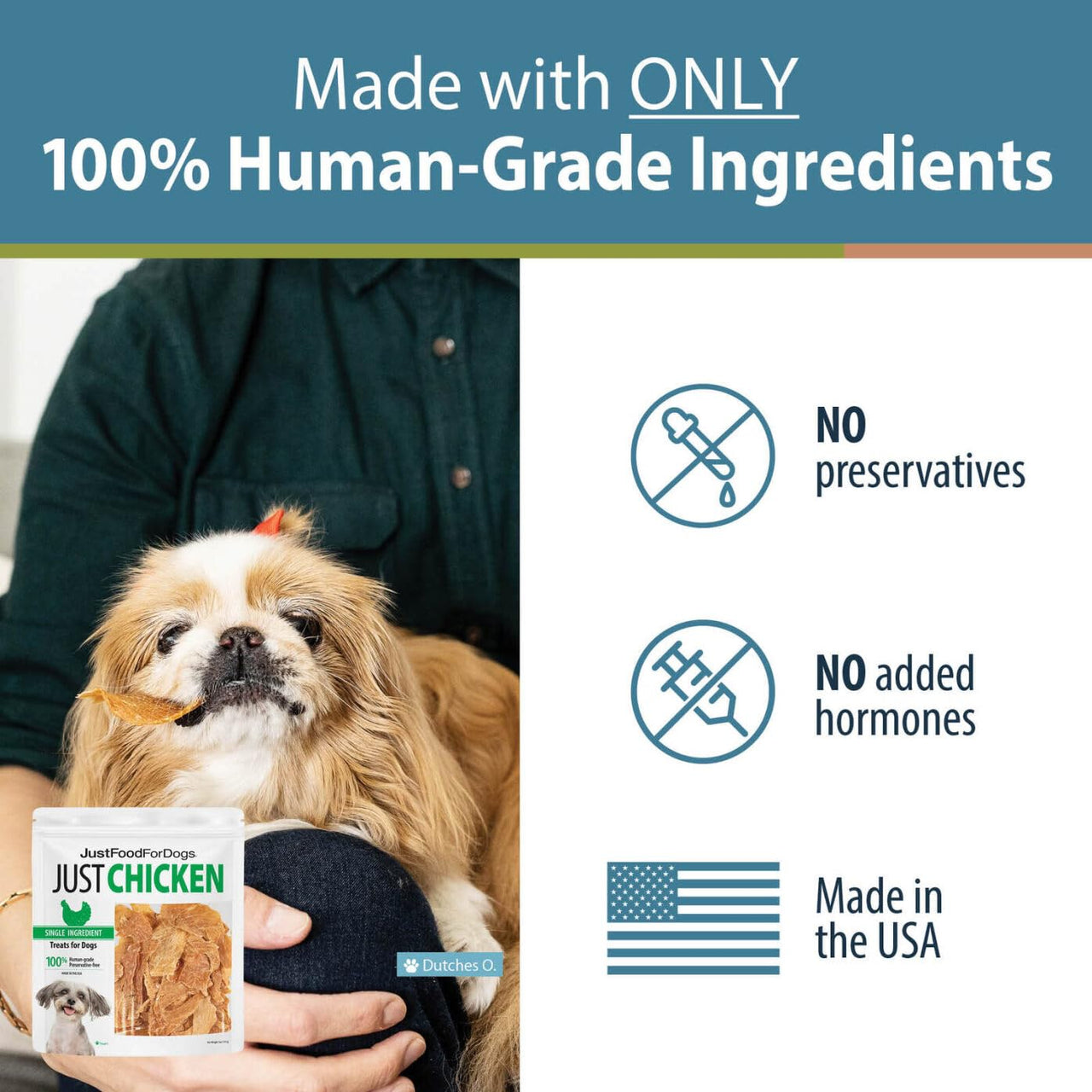 JustFoodForDogs Healthy Dog Treats, Single-Ingredient, Chicken Breast, Made in The USA 5 oz 5 Ounce (Pack of 1)