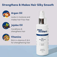 Man Matters Hair Serum for Men With Jojoba and Argan oil | For Silkier, Shinier, Smoother & Frizz Free Hair | Instant Shine & Smoothness | Non Sticky Hair Serum | 90ml