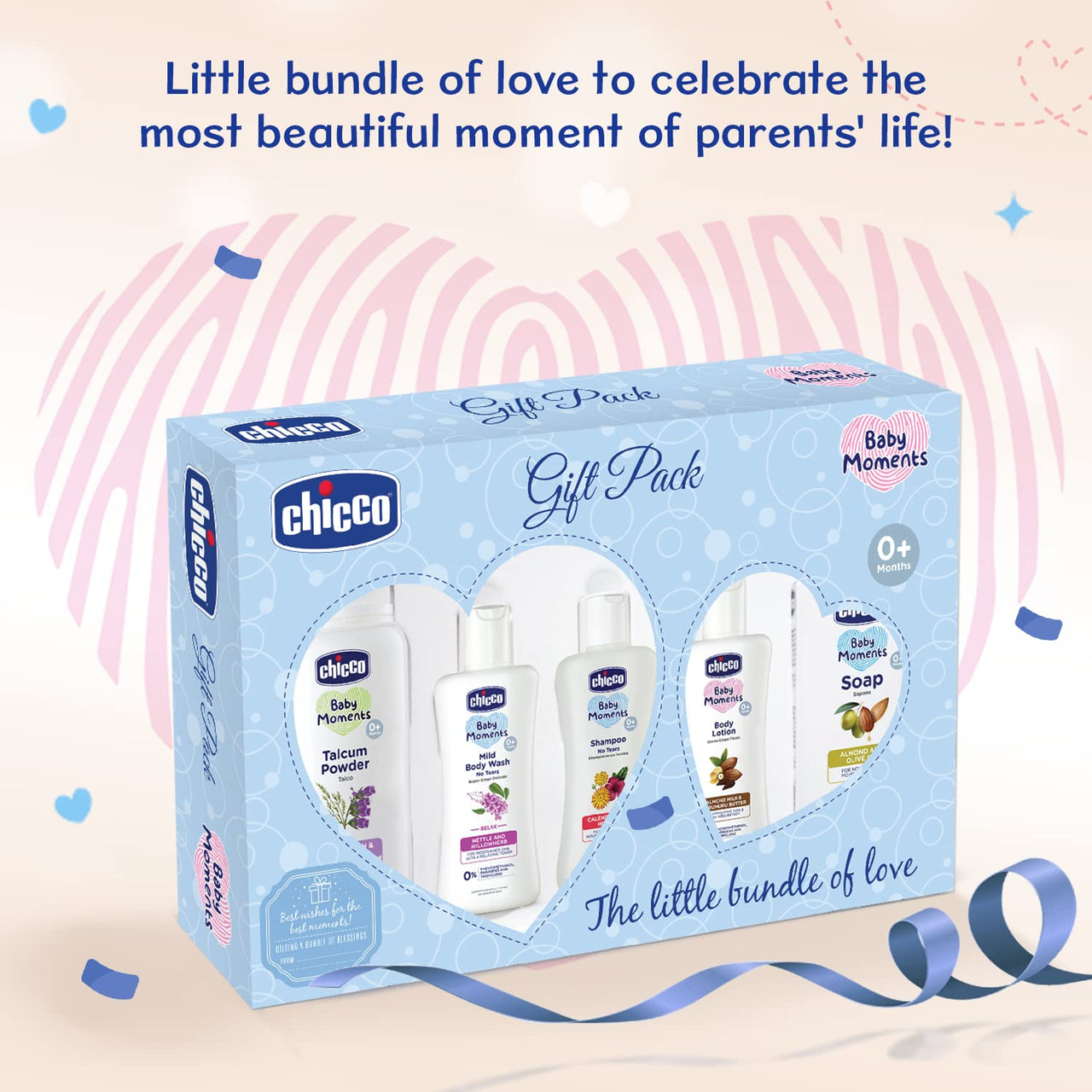 Chicco Baby Moments Essential Set, Gift Set for Babies, 0M+ Blue