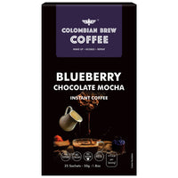 Colombian Brew Coffee, 100% Arabica Green Coffee Powder 200g & Colombian Brew Blueberry Chocolate Mocha Instant Coffee, No Sugar Vegan, 50g