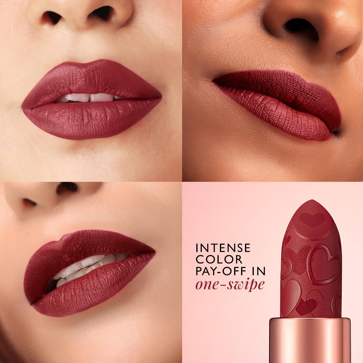 MyGlamm POUT by Karan Johar Intense Matte Plumping Lipstick - Blockbuster Pout (Deep Red Shade) | Highly Pigmented, Long Lasting, Lightweight, Creamy Matte Lipstick For Lip Makeup (4g)