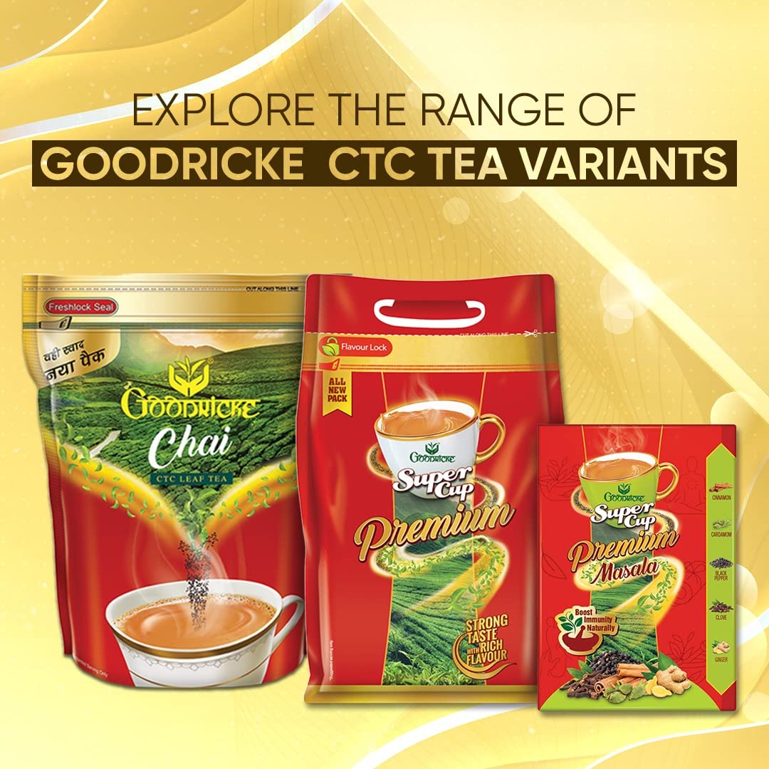 Goodricke Chai CTC Leaf Tea - 1kg | Assam Tea Leaves | CTC Chai Patti | Premium Loose leaves Milk tea | Richer Taste & Aroma | Flavourful Kadak Chaii