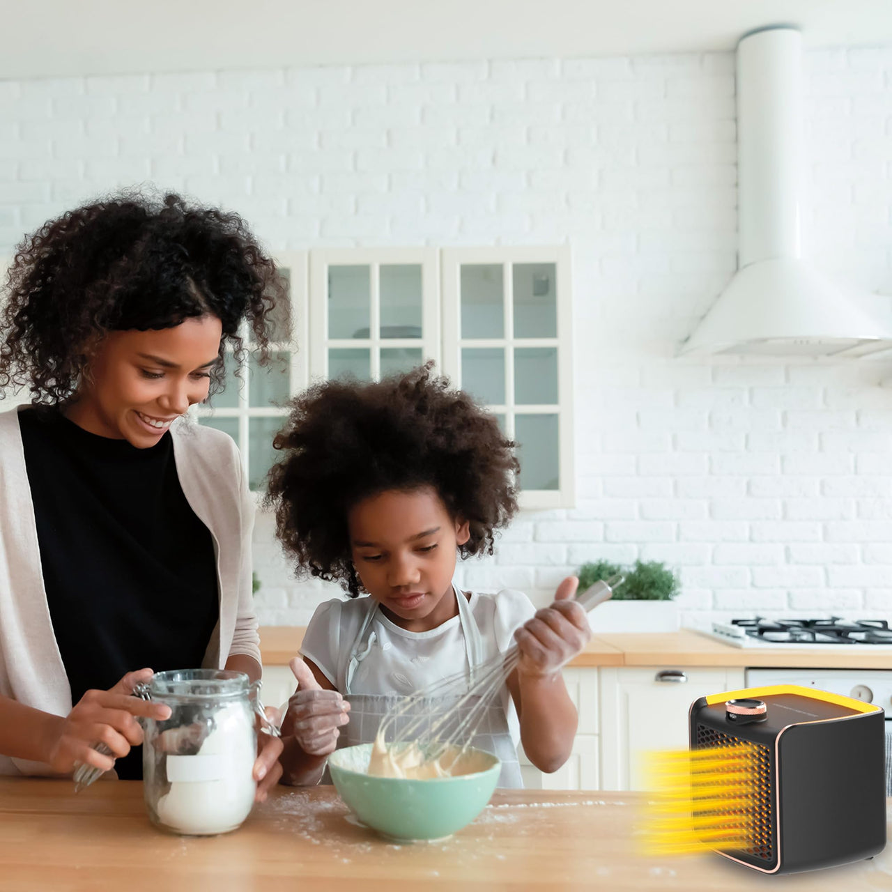 Ontel Handy Heater Turbo 800 Wall Outlet Small Space Heater with Adjustable Thermostat, Programmable 12-Hour Timer, Auto Shut Off - Quiet & Space-Saving Ceramic Mini Heater