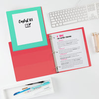 Avery Heavy-Duty Dual Color 3 Ring Binder, 1/2 Inch Slant Rings, Mint/Coral View Binder (17881) .5