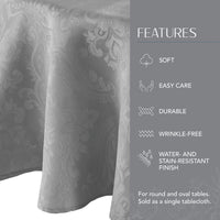 Elrene Home Fashions Caiden Elegance Damask Fabric Tablecloth, 70