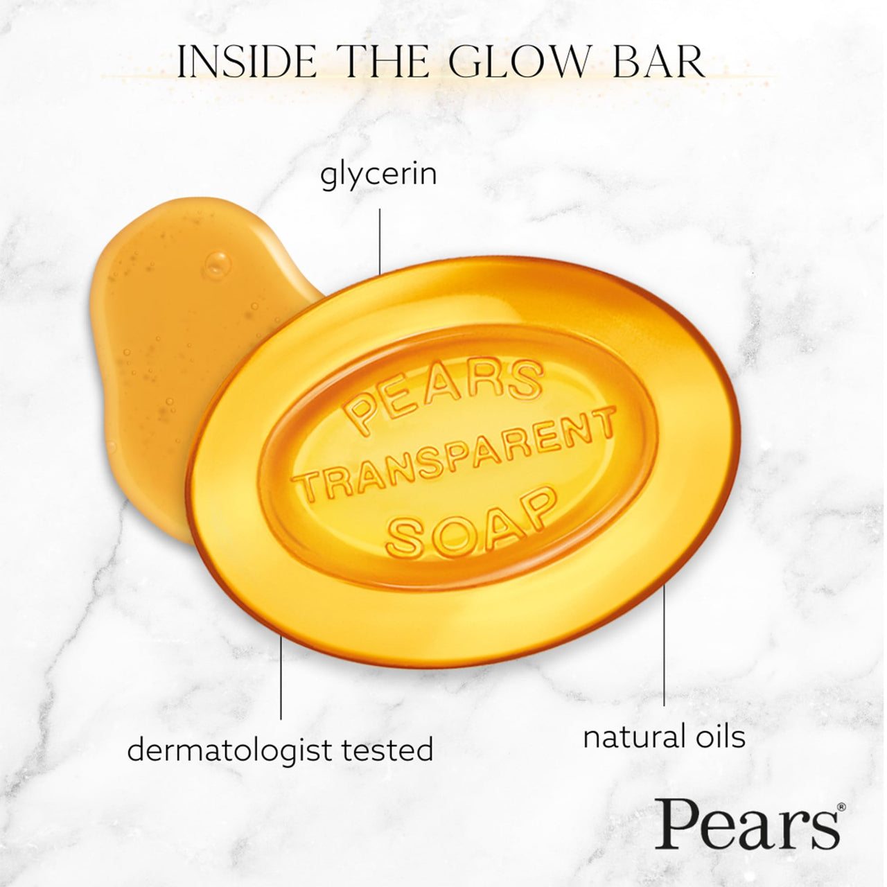 Pears Pure & Gentle Soap Bar (Combo Pack of 3) - With Glycerin for Soft, Glowing Skin & Body, Paraben-Free Body Soaps For Bath Ideal for Men & Women