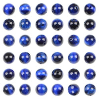 Bymitel 210pcs Natural Crystal Beads Stone Gemstone Round Energy Healing Loose Beads with Stretch Cord for Jewelry Making Bracelets Anklets (Blue Tiger's  Eye, 6mm 210pcs) Blue Tiger's  Eye