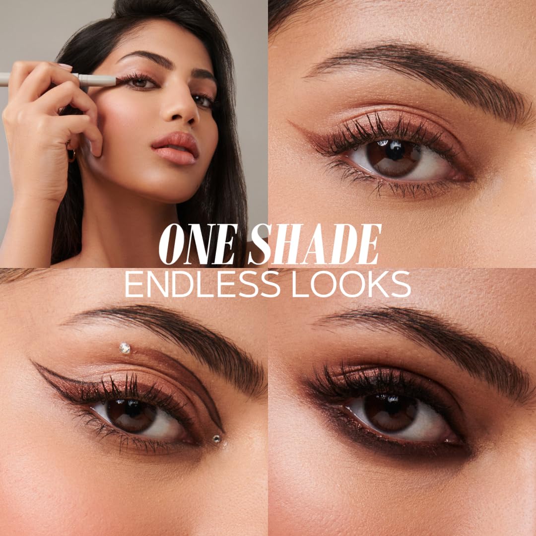 SIMPLYNAM Ultimate Kajal – Metallic Bronze | 1 Stroke Intense Color Payoff | Water Resistant | Long-Lasting & Smudge-Proof | Safe for Sensitive Eyes | 7X More Product | In-Built Sharpener & Smudger