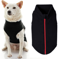 Gooby Zip Up Fleece Dog Sweater - Black, 3X-Large - Warm Pullover Fleece Step-in Dog Jacket with Dual D Ring Leash - Winter Small Dog Sweater - Dog Clothes for Small Dogs Boy and Medium Dogs 3X-Large chest (~28.5