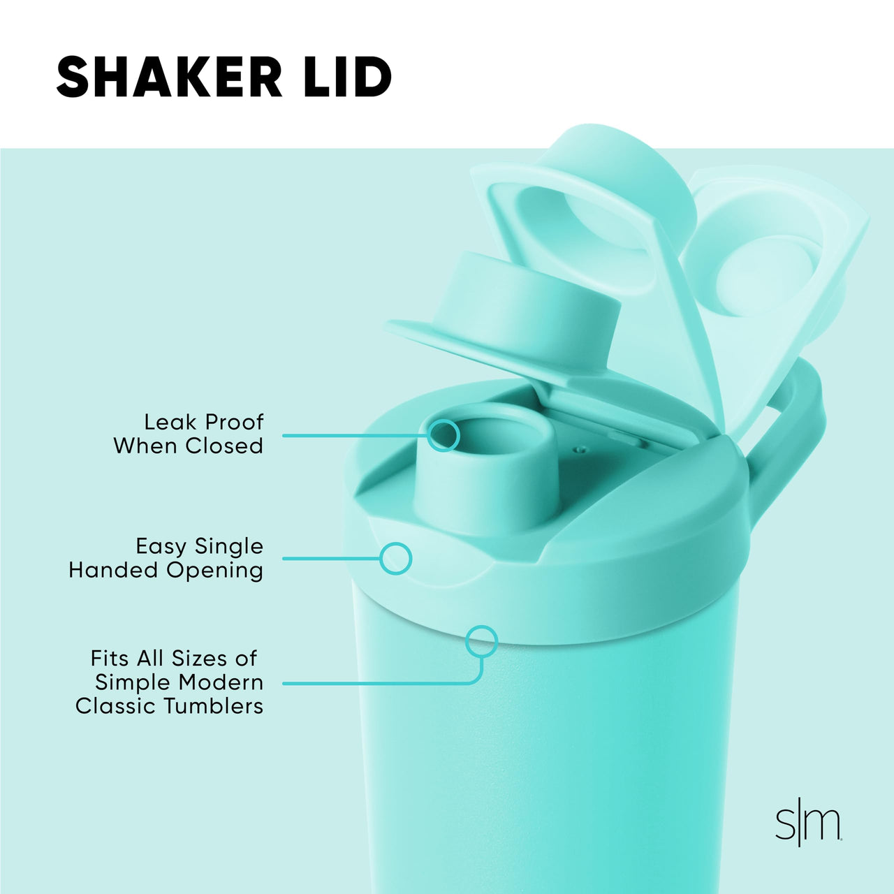 Simple Modern Stainless Steel Shaker Bottle with Ball 24oz | Metal Insulated Cup for Protein Mixes, Shakes and Pre Workout | Rally Collection | Ocean Water