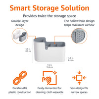 Basics Countertop & Wall Organization for Utensils, White & Grey