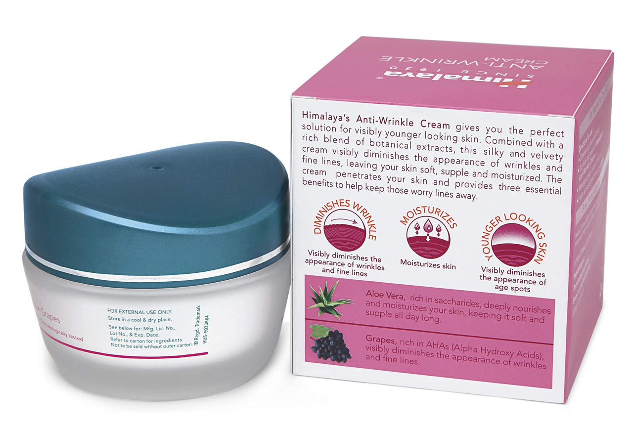 Himalaya Herbals Anti-Wrinkle Cream, 50g & Herbals Aloe and Cucumber Refreshing Body Lotion, 400ml Combo