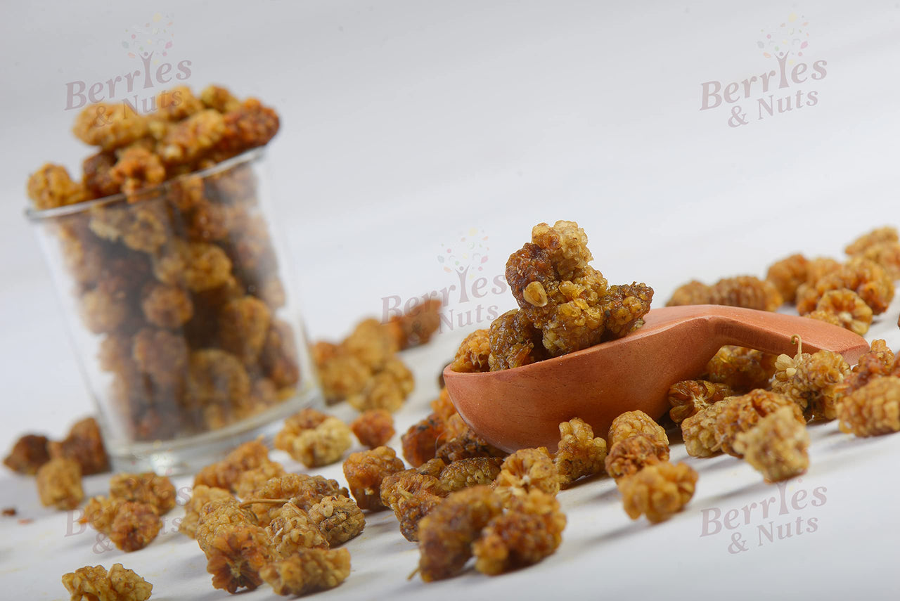 Berries And Nuts Naturally Dried Mulberries | Naturally Sweet Dried Mulberry | 1 Bottle of 160 Grams