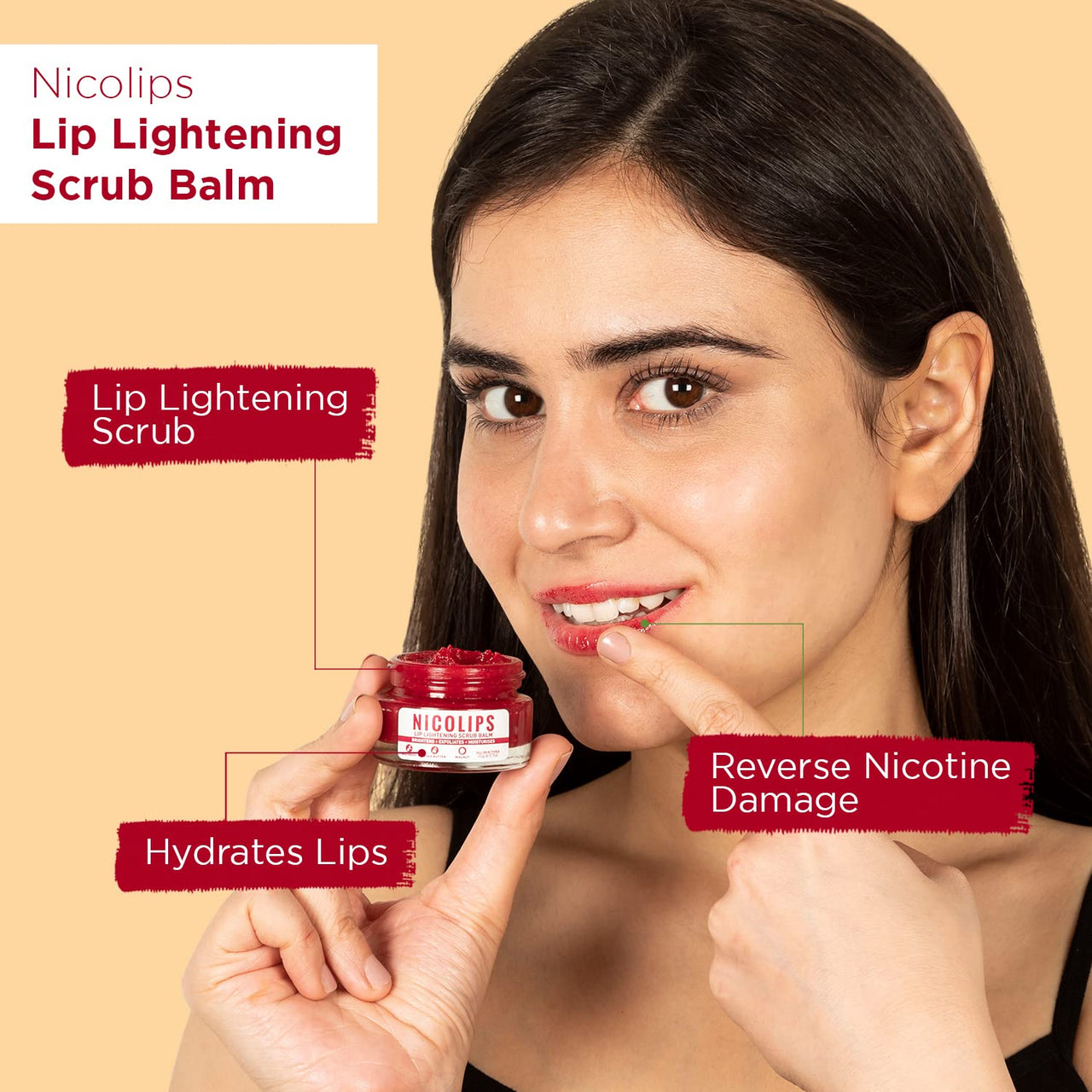 Bella Vita Organic Dark Spots Removal Combo with NicoLips Lip Scrub Balm Brightening Dark Lips for Men and Women (20gm) - Under Eye Cream for Dark Circles for Women & Men with Vitamin E (20gm)