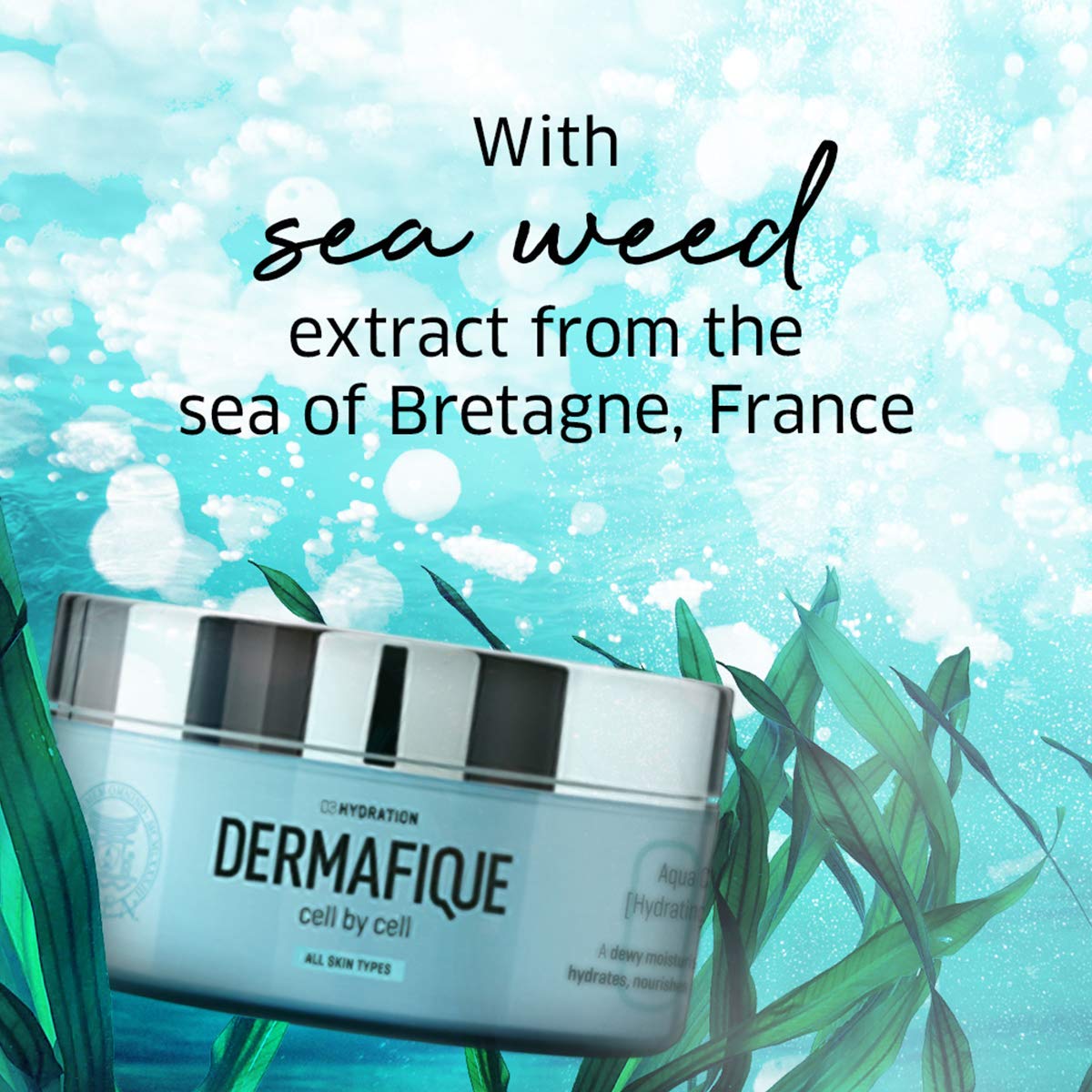 Dermafique Aqua Cloud Hydrating Crème with Shea Butter – 200g, with Seaweed Extracts, Weightless & Non-greasy That Results in Glowing Skin, Moisturizer for Face with Deep Hydration and Nourishment | For All Skin Type