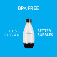 sodastream 0.5L Twin Pack Dishwasher Safe Slim Bottle (Black) Dishwasher Safe Black 0.5L Pack of 2
