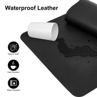 Desk Pad,Large Mouse Pad, Non-Slip PU Leathers Writing Pad,Desktop Protection Pad,Computer Desk Pad, Waterproof Table Mat, Desk Mat for Office and Home Writing (Black;31.5