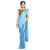 Cloud walker Women Soft Satin Silk Saree With Digital Printed Unstiched Blouse Piece(5.5m Saree +0.8m Blouse Piece).