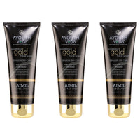 Ayouthveda Sparkling 100 ml Gold Face Wash With 24k Gold & Saffron | Face Wash for Glowing Skin Men and Women | Suitable for Normal & Dry Skin (Pack of 3;100ml each)