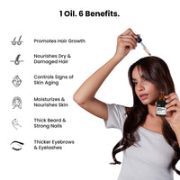 ThriveCo Cold-Pressed Jamaican Black Castor Oil for Hair, Skin, Eyebrows, Eyelashes & Nails | Promotes Scalp Health, Thicker Brows & Lashes | Prevents Hair Breakage | For Men & Women | 50 ml