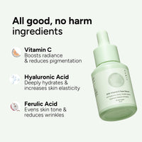 Gabit 20% Vitamin C Face Serum for Glowing Skin | Brightening Serum for Dark Spots, Dull Skin, Tanned Skin | Improves Wrinkles | Hyaluronic, Ferulic, CiCa, Prebiotic, Probiotic | Oil & PEG free |30 ml