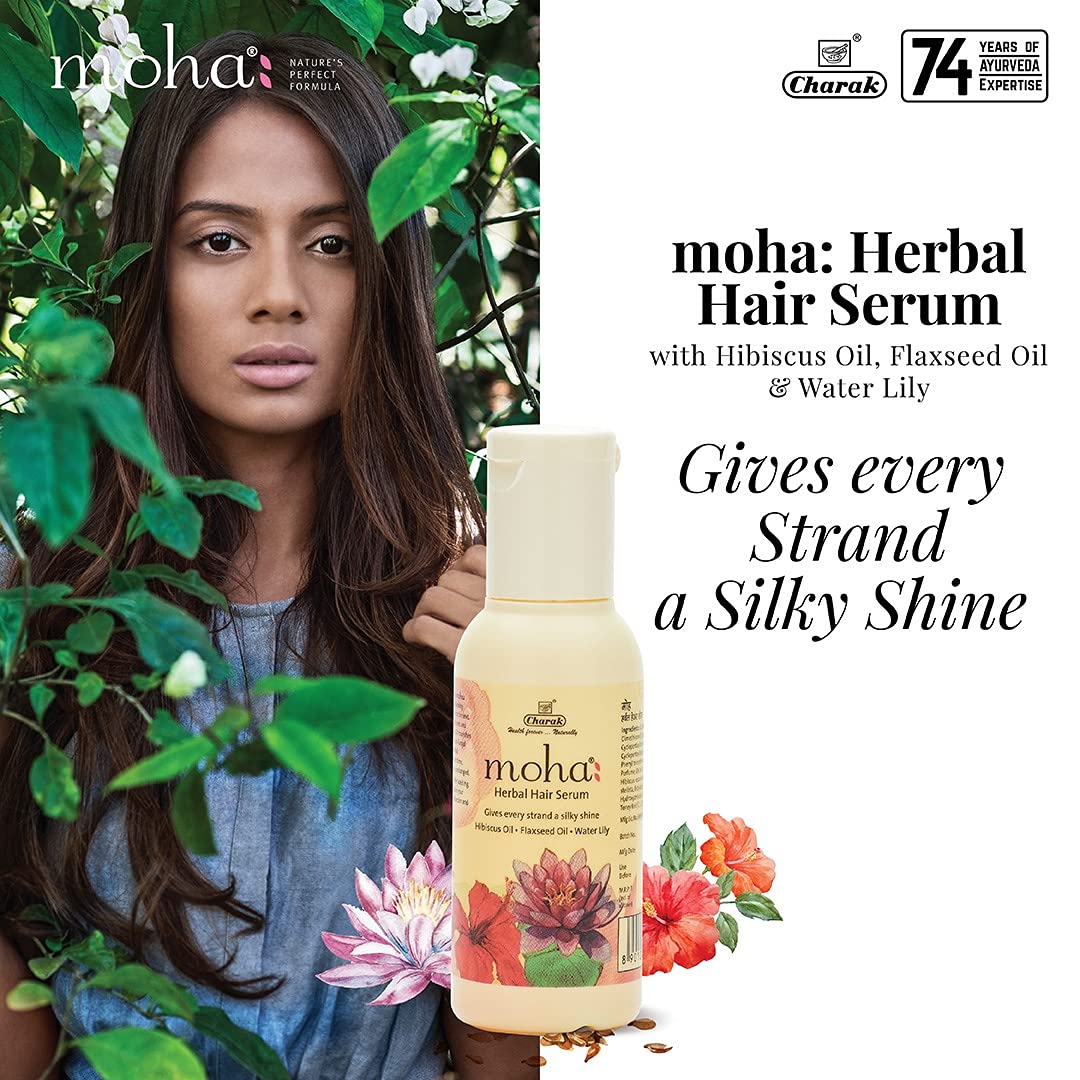 moha: Herbal Hair Shampoo 100 ML And Herbal Hair Serum For Men & Women | Non Sticky Hair Serum (100 ML) Combo Pack