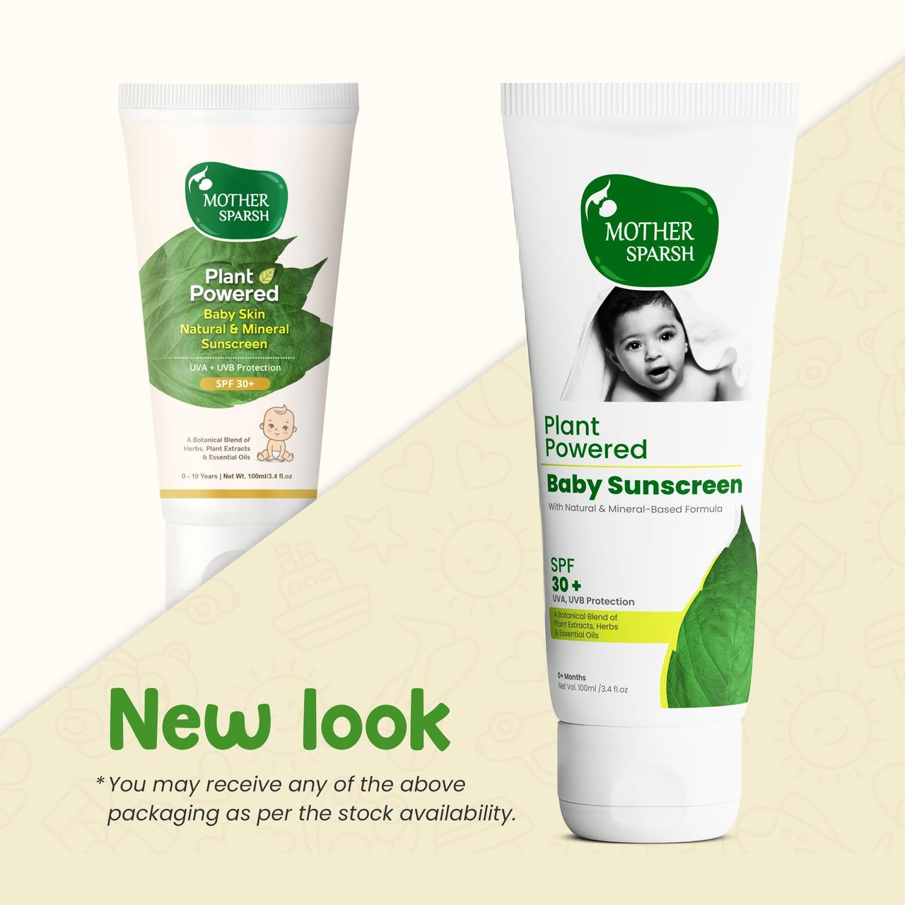 Mother Sparsh Natural Baby Sunscreen Lotion-100ml with SPF 30+ For UVA & UVB Protection | Plant derived 95% Bio Based Ingredients