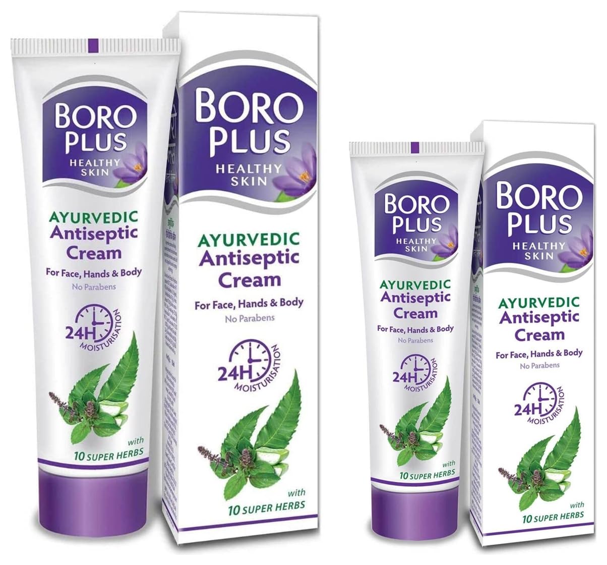 BoroPlus Antiseptic Cream Provides 24hrs Moisturisation Ayurvedic Cream for all Aeasons, 120ml & BOROPLUS Antiseptic Cream, Ayurvedic Cream For All Seasons, Hand, Body & Face, 80ml