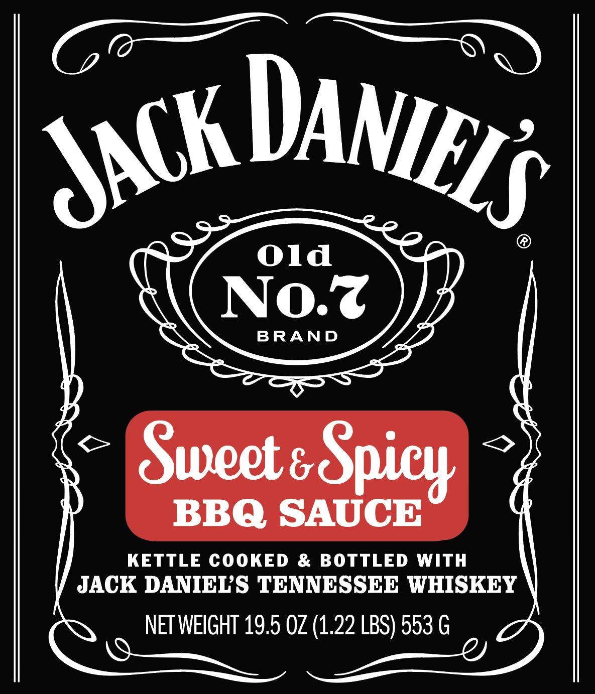 Jack Daniel's  Old No. 7 Sweet & Spicy BBQ Sauce – Authentic Small Batch Jack Daniel’s BBQ Sauce – Preservative Free – 19.5 oz