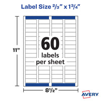 Avery Easy Peel Address Labels, Sure Feed, Permanent, White, 2/3
