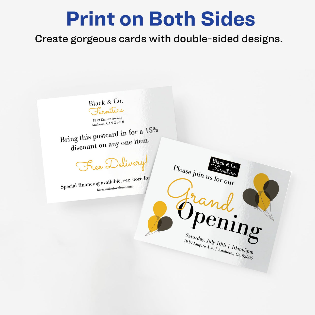 Avery Printable Postcards, 4.25" x 5.5", Glossy White, 100 Blank Postcards for Inkjet Printers (08383)