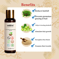 VebixProfessional Customized HairFall Control Regimen Ayurvedic 4 Product Kit | Anti Hairfall Shampoo - Hair Oil, Keratin Conditioner & Hair Growth Serum | 350ml (All Hair Types)