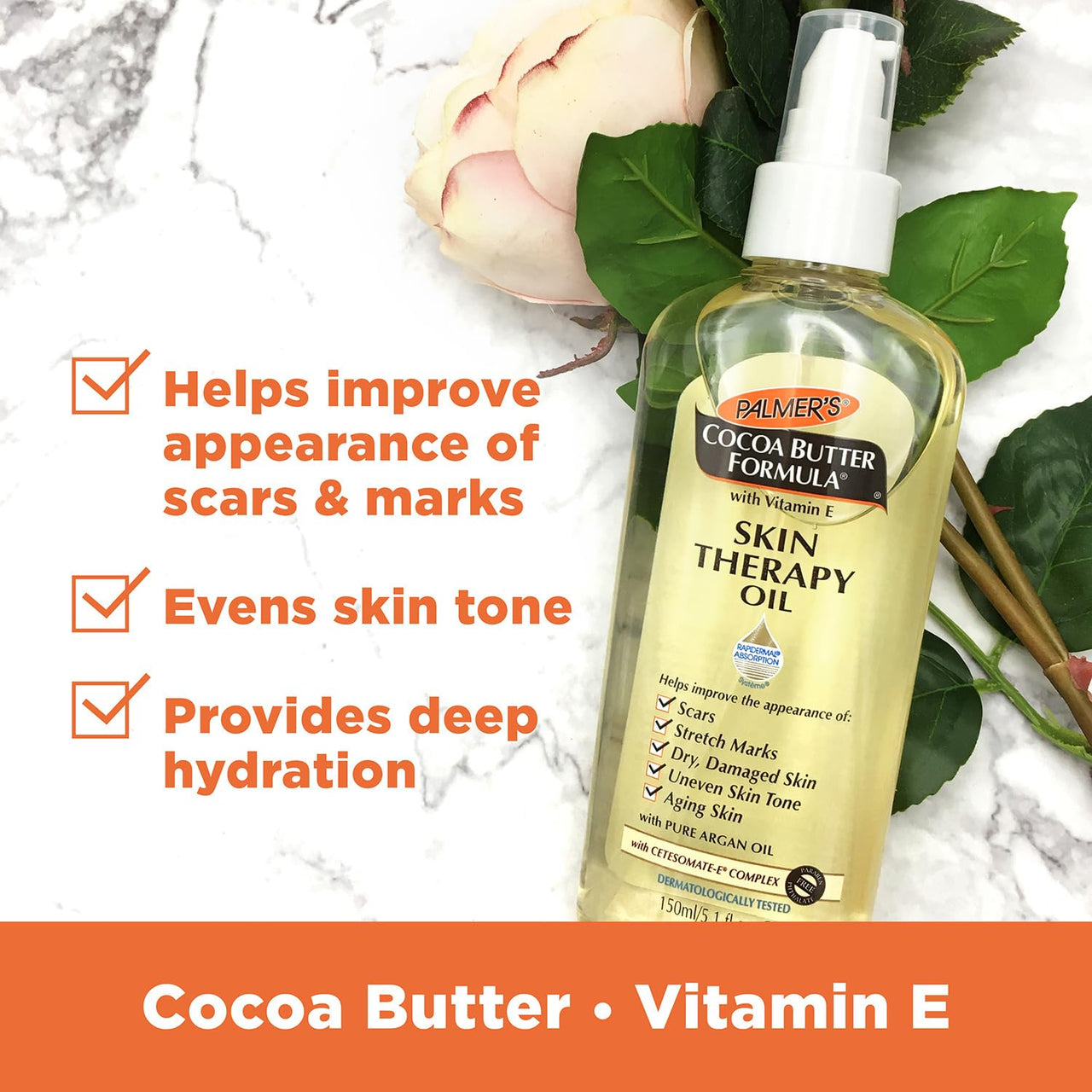 Palmer's Cocoa Butter Skin Therapy Oil for Scars, Stretch Marks, Uneven Skin Tone & Ageing Skin - 150ml