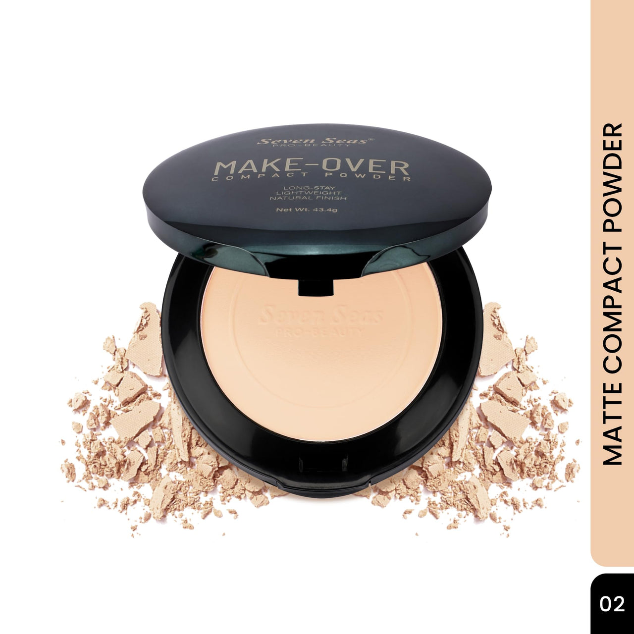 Seven Seas Make-Over Oil Control Compact Powder for Women (02 Nude, 43.4G)