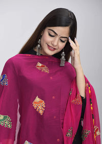 DIAMO Women's  Phulkari Chiffon Dupatta