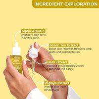 SOKU Advance Brightening Face Serum for Pigmentation & Dark Spot Removal | Alpha Arbutin, Green Tea, Oats & Papaya Extract | Glow Serum for Men & Women | Remove Blemishes, Acne Marks & Tanning - 30 ml