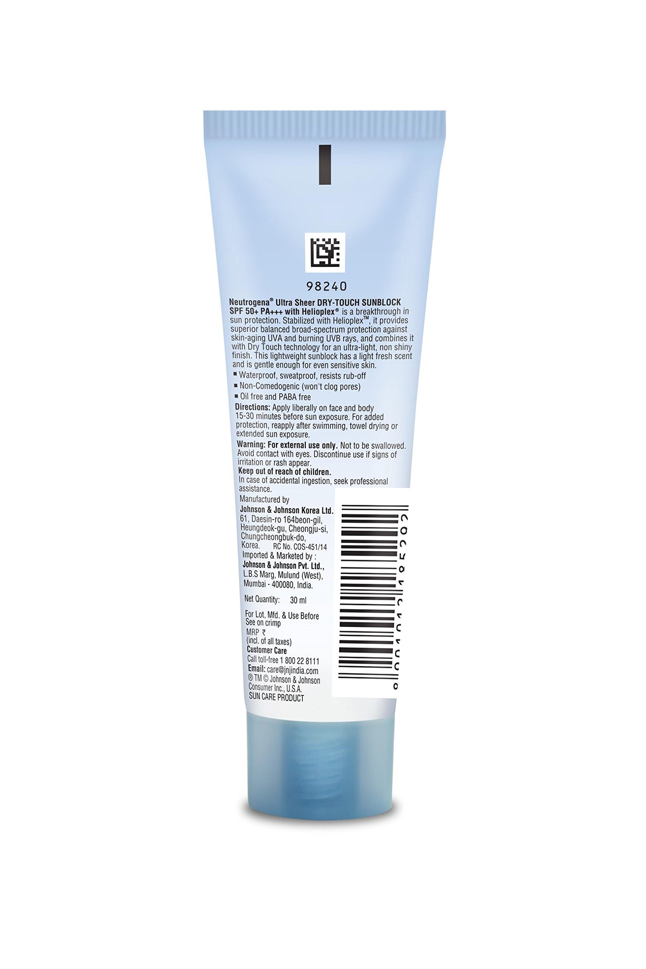 Neutrogena Ultra Sheer Dry Touch Sunblock Spf 50+ Sunscreen For Women And Men, 30Ml And Neutrogena Hydro Boost Capsule In Serum, Transparent, 30 Ml