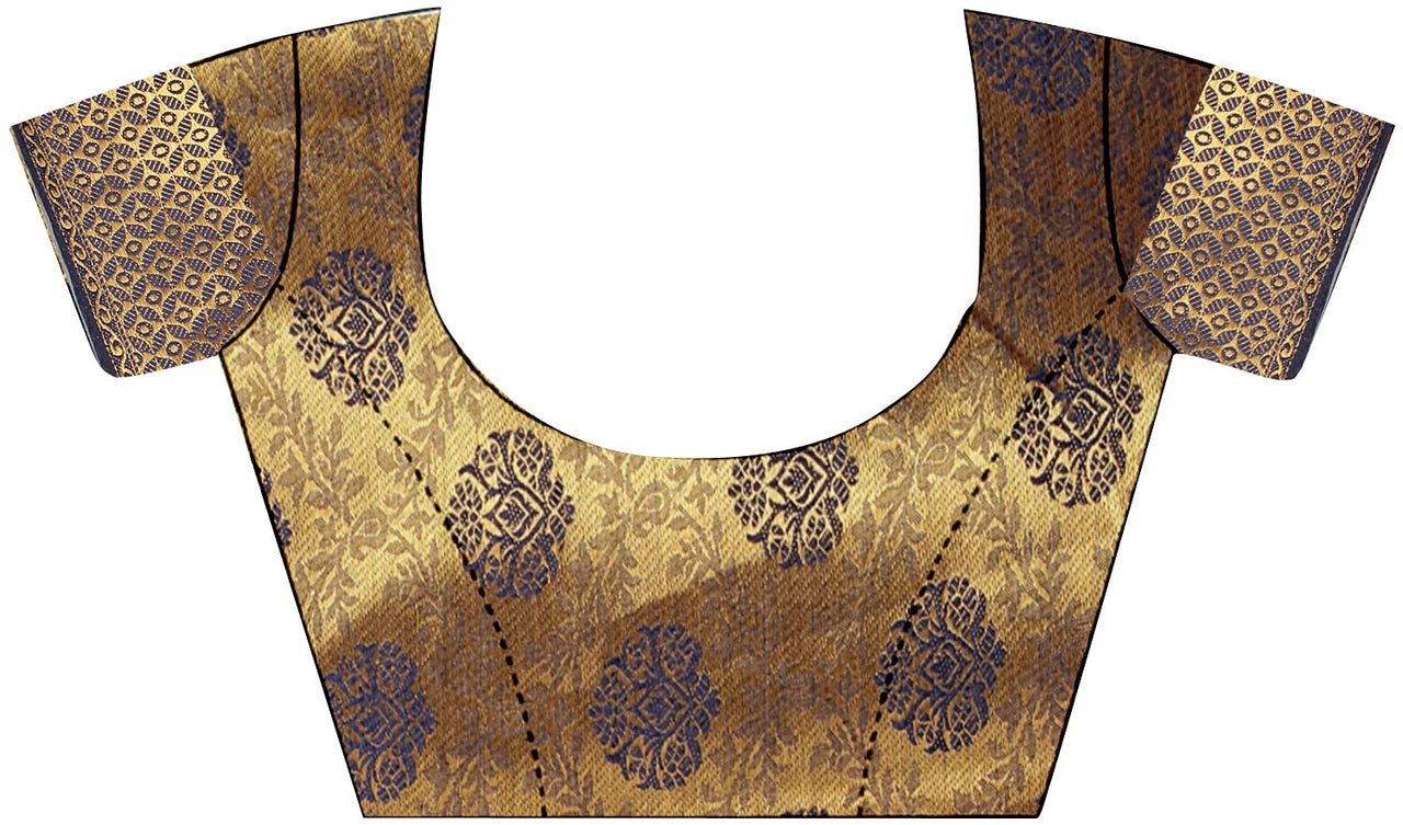 iZibra Women's  Pure Kanjivaram Silk Sraee Kanchipuram Pattu Sarees With Blouse Piece (kismat-2 paithani)