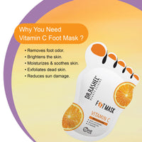 Dr.Rashel Vitamin C Peeling Mask for Cracked Feet | Dead Skin Remover | Heel Peel Pedicure | At Home Foot Care | Lavender | Exfoliant Foot Crack Mask with Moisturising Agents