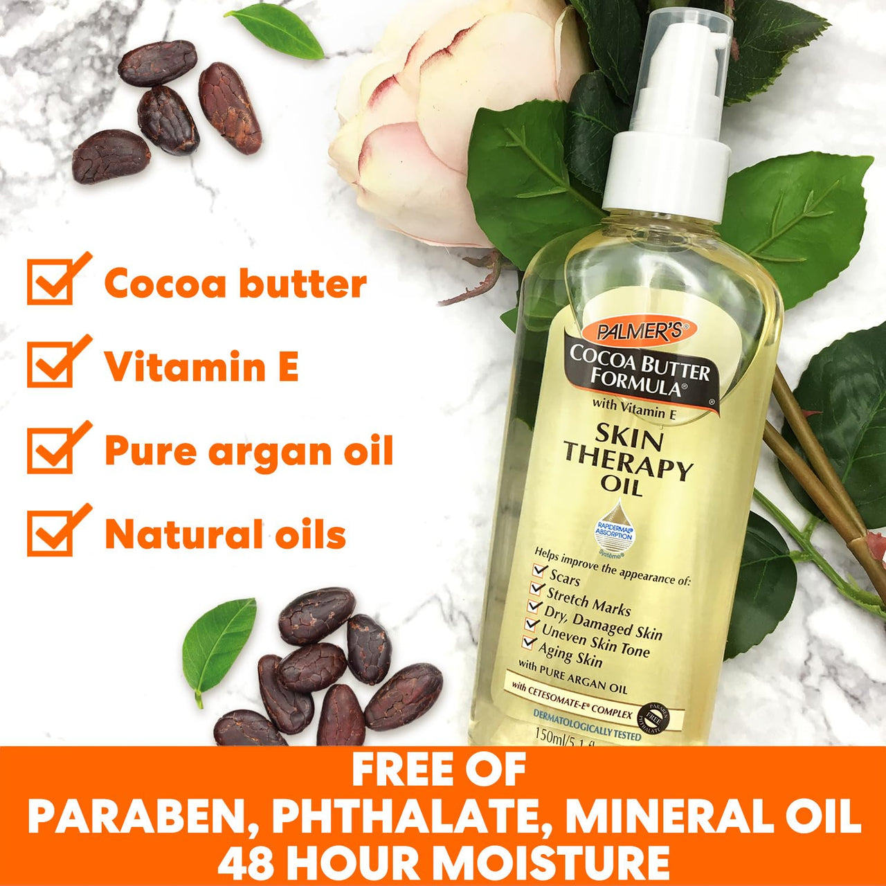 Palmer's Cocoa Butter Skin Therapy Oil for Scars, Stretch Marks, Uneven Skin Tone & Ageing Skin - 150ml