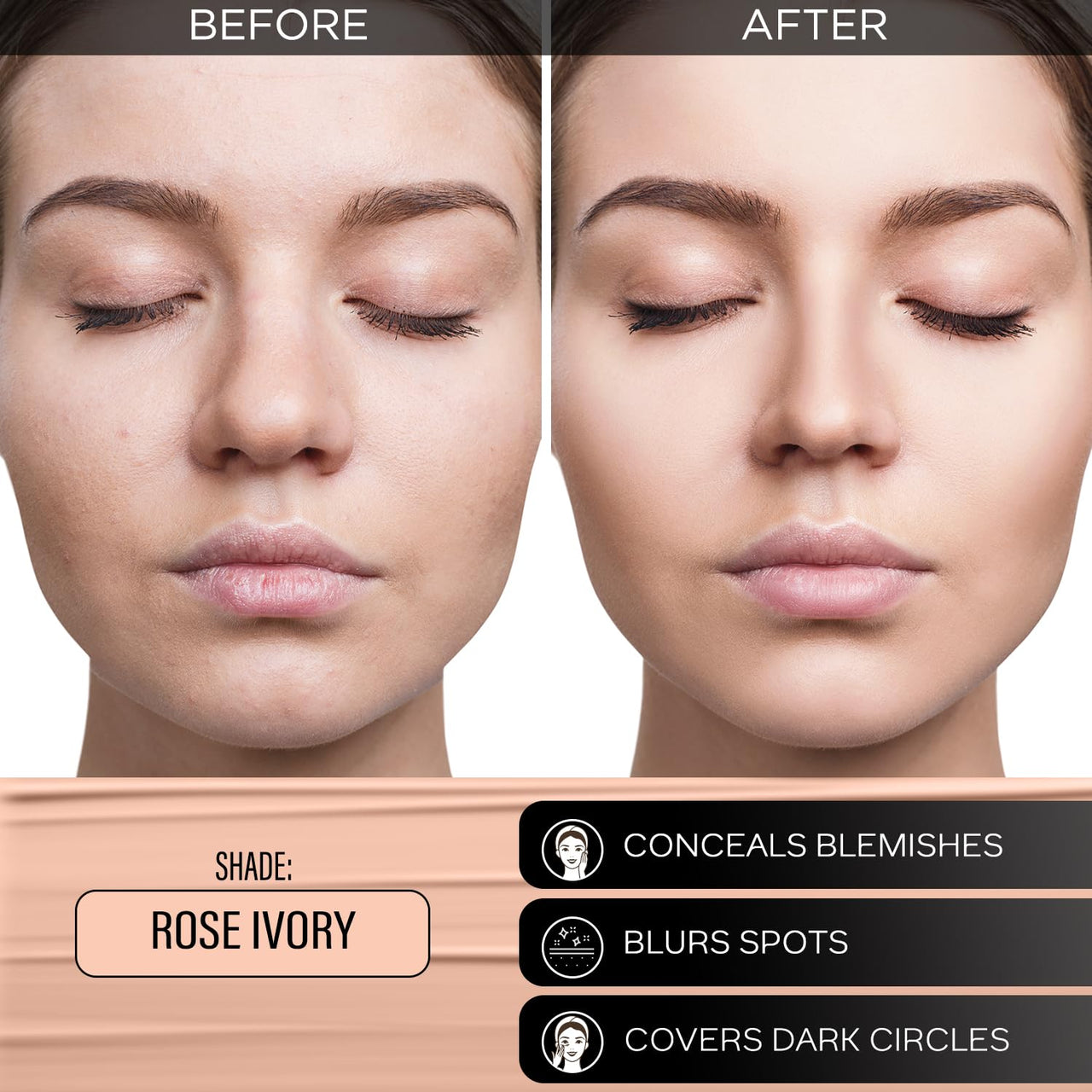 FACES CANADA All Day Hydra Matte Foundation - Mini | 3in1 Foundation + Moisturizer + SPF 30 | 24 HR Aloe Hydration & Vitamin C | 10HR Wear | Medium to High Buildable Coverage | Rose Ivory (18 ml)