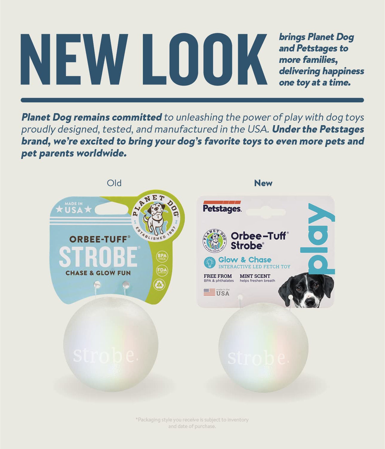 Planet Dog Orbee-Tuff Strobe Ball Glow-in-The-Dark Light Up LED Dog Toy