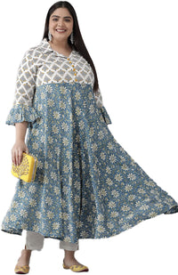 Yash Gallery Women's  Viscose Rayon Floral Anarkali Kurta for Women