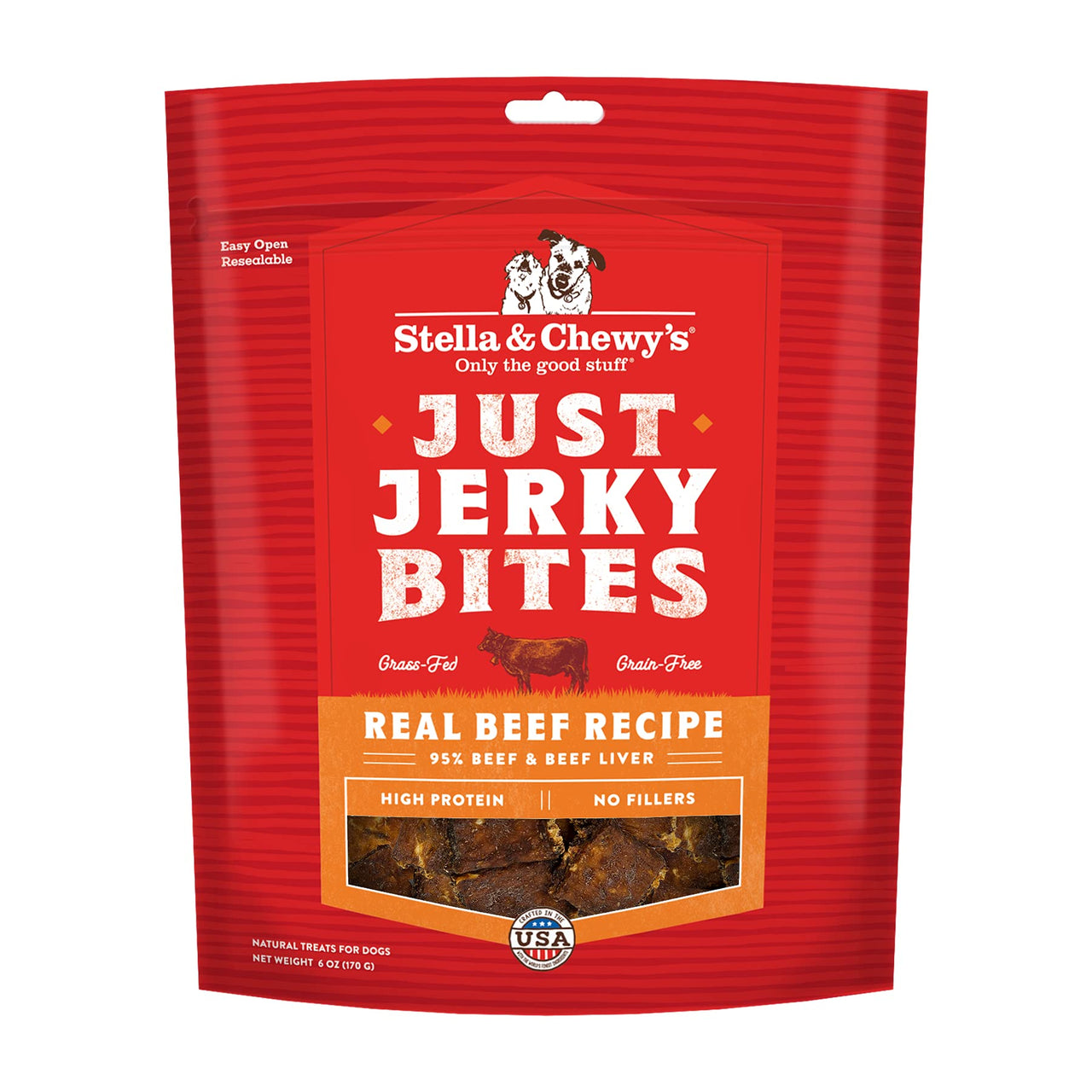 Stella & Chewy's  Just Jerky Bites Real Beef Recipe Dog Treats, 6 oz. Bag