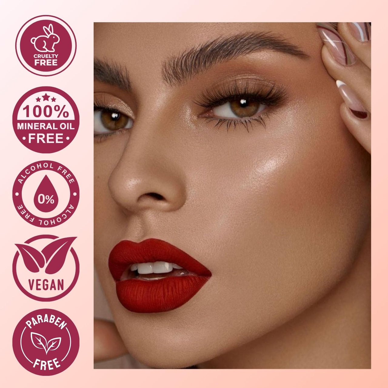 Lakyou Beauty Color Secrets | Non-Transfer Matte Lipstick | Bold Red | Long Lasting Wear | 4g | (B07(Hot Red))